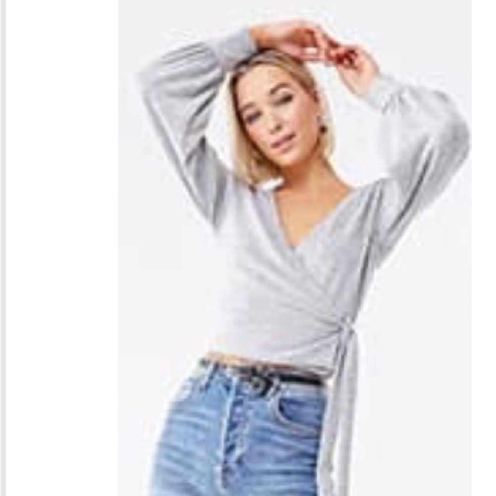 Forever 21 brushed marled wrap top